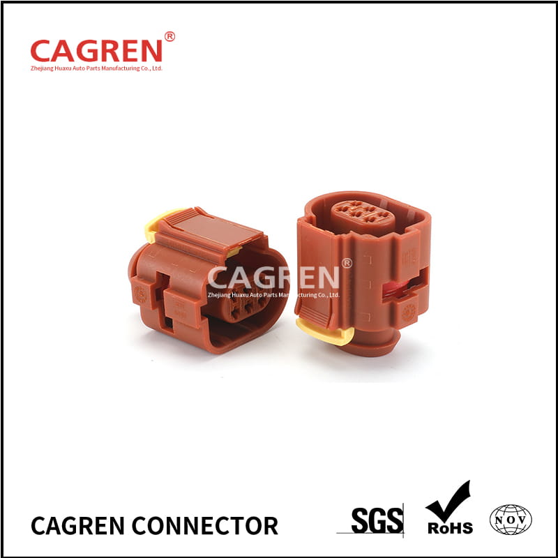 6 pin 6 way Brown Female waterproof Housing Sealed Electric Automotive Connector 284716-3 