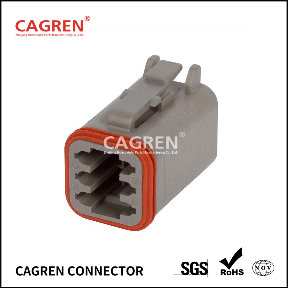 DT06-6S - DEUTSCH DT 6 Way Gray Plug Connector